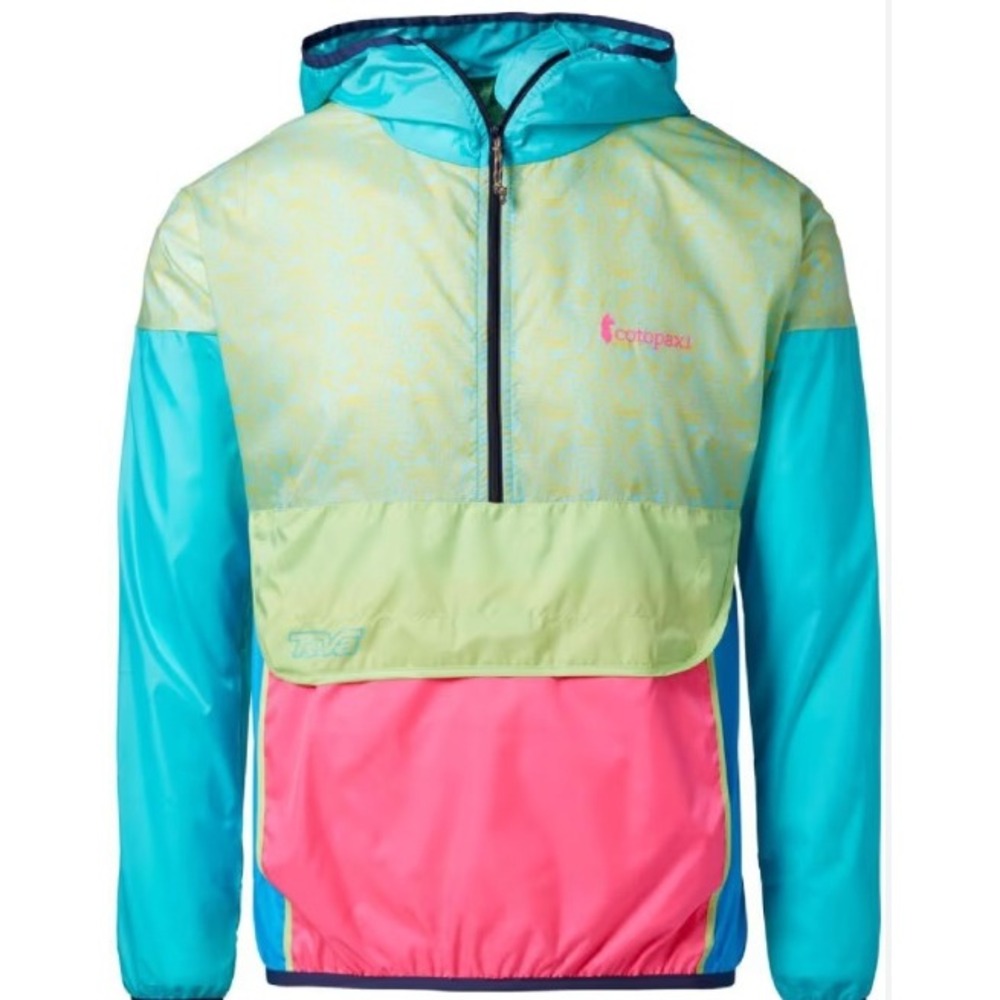 Cotopaxi Women's XS Blue Green Teca Windbreaker Hooded Jacket Lightweight Travel